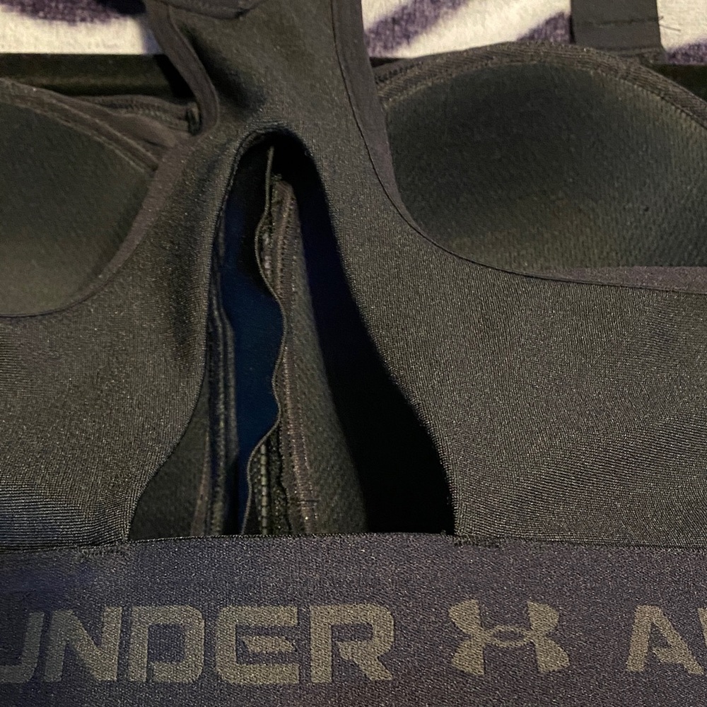 Under Armour Women's Black Zip-Front Sports Bra - Picture 4 of 5